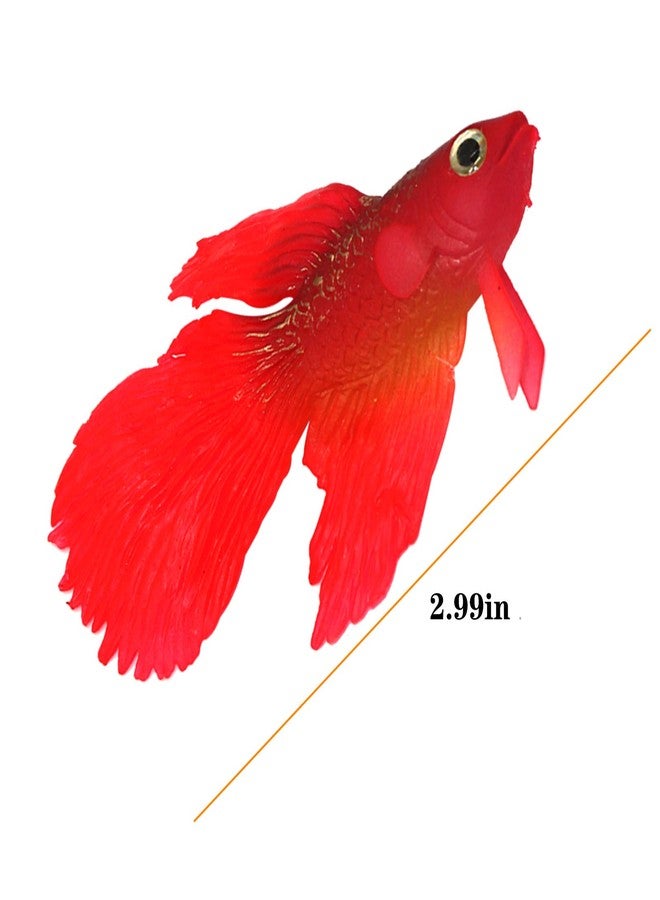 Besimple Artificial Silicone Betta Fish Tank Decoration, Aquarium Fake Fish High Simulation Lifelike Floating Betta Fish Tank Ornament - Image 3